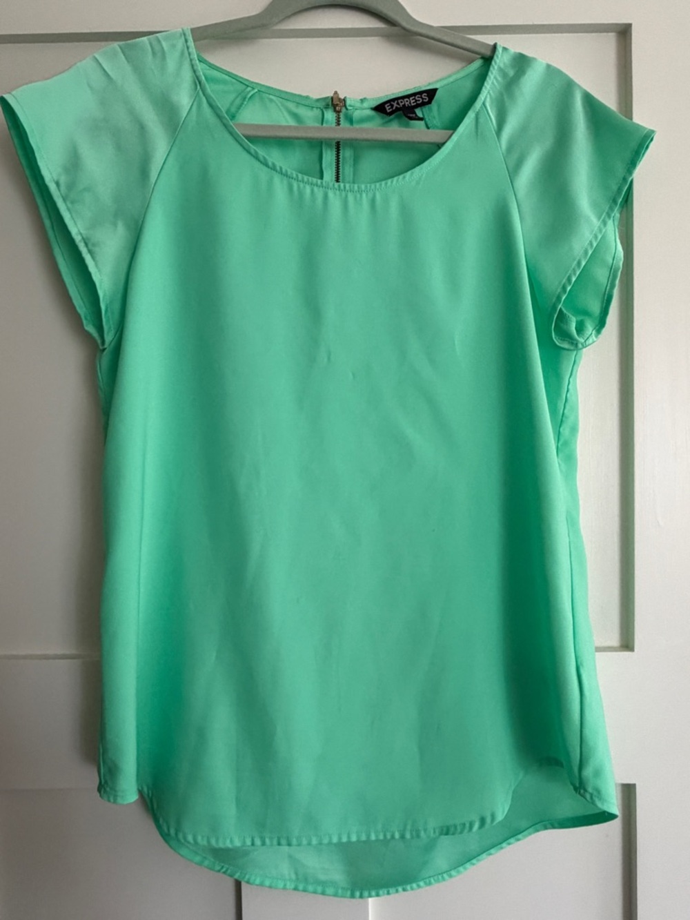 Express Mint Green Short Sleeve Blouse